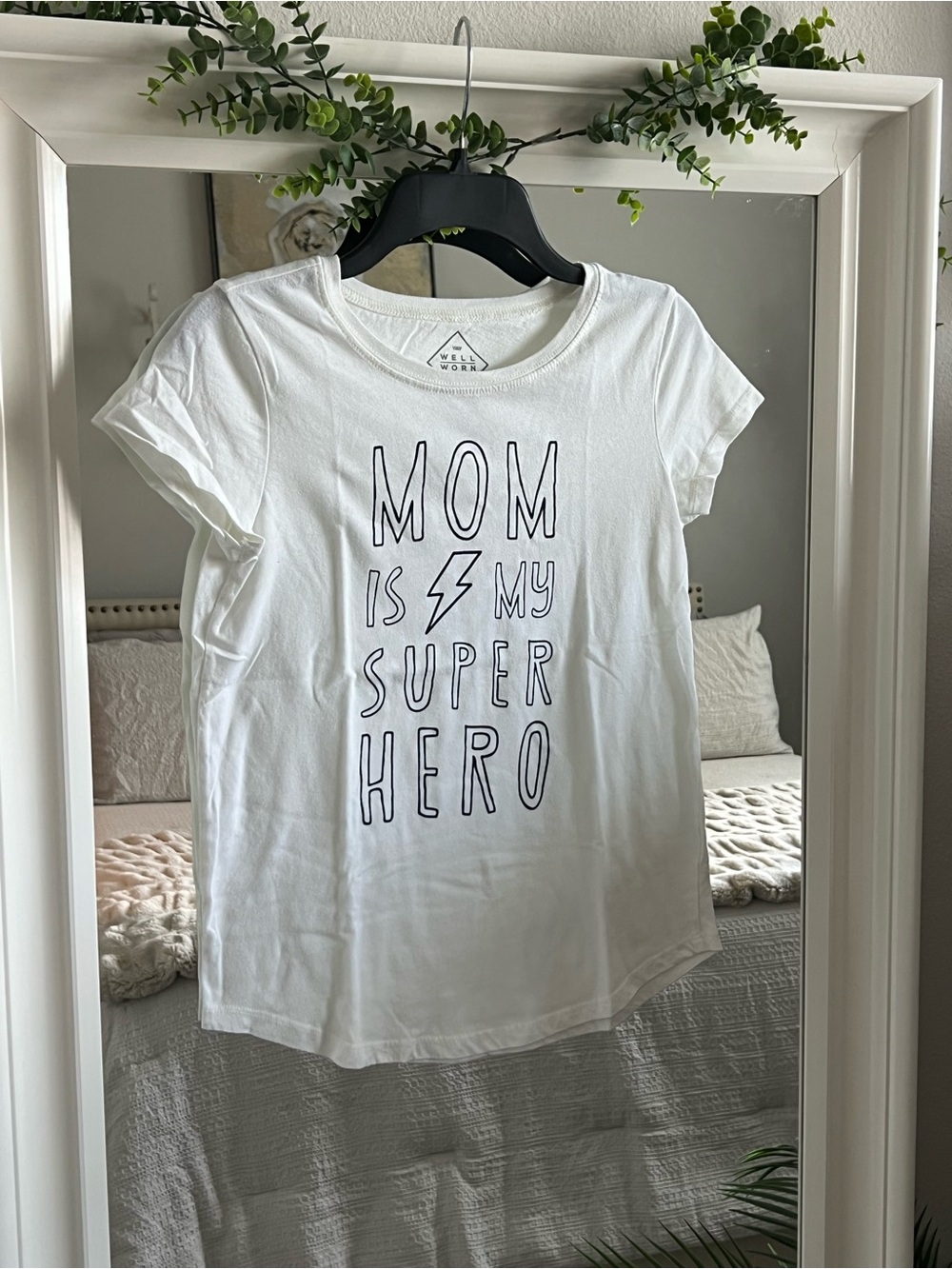 Well Worn White Kids "Mom Is My Superhero" Graphic Tee
